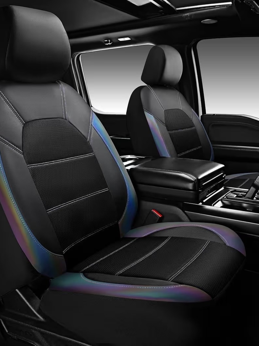 Black Car Seat Covers with Iridescent Accents - Unbranded